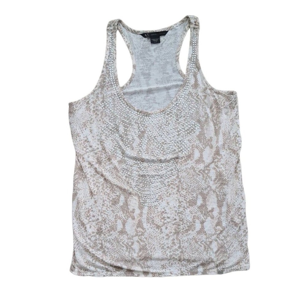 AX Armani Exchange Beige Snake Print Top
